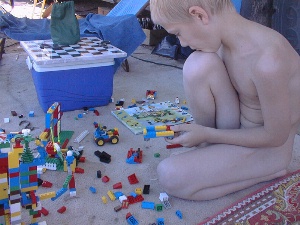 Steven Building a House with Lego.